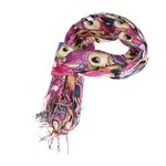 Fashion, accesorii si bijuterii - Femei - Accesorii femei - Esarfe si fulare femei - Esarfa, de dama, Buticcochet, Casmir, 70x170 cm, model cu bufnite, Fucsia - ES2788 - Infinity.ro