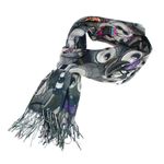 Fashion, accesorii si bijuterii - Femei - Accesorii femei - Esarfe si fulare femei - Esarfa, de dama, Buticcochet, Casmir, 70x170 cm, model cu bufnite, Negru - ES2781 - Infinity.ro