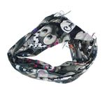 Fashion, accesorii si bijuterii - Femei - Accesorii femei - Esarfe si fulare femei - Esarfa, de dama, Buticcochet, Casmir, 70x170 cm, model cu bufnite, Negru - ES2781 - Infinity.ro