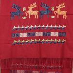 Fashion, accesorii si bijuterii - Femei - Accesorii femei - Esarfe si fulare femei - Esarfa, de dama, Buticcochet, Casmir, cu model ren brodat, 70x180 cm, Visiniu - ES1533 - Infinity.ro