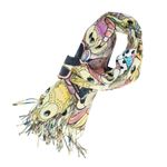 Fashion, accesorii si bijuterii - Femei - Accesorii femei - Esarfe si fulare femei - Esarfa, de dama, Buticcochet, Casmir, 70x170 cm, model cu bufnite, Bej - ES2778 - Infinity.ro