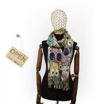 Fashion, accesorii si bijuterii - Femei - Accesorii femei - Esarfe si fulare femei - Esarfa, de dama, Buticcochet, Casmir, 70x170 cm, model cu bufnite, Bej - ES2778 - Infinity.ro