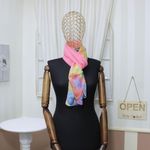 Fashion, accesorii si bijuterii - Femei - Accesorii femei - Esarfe si fulare femei - Esarfa, de dama, Buticcochet, din poliester, imprimeu floral, 150x50 cm, Roz - ES1306 - Infinity.ro