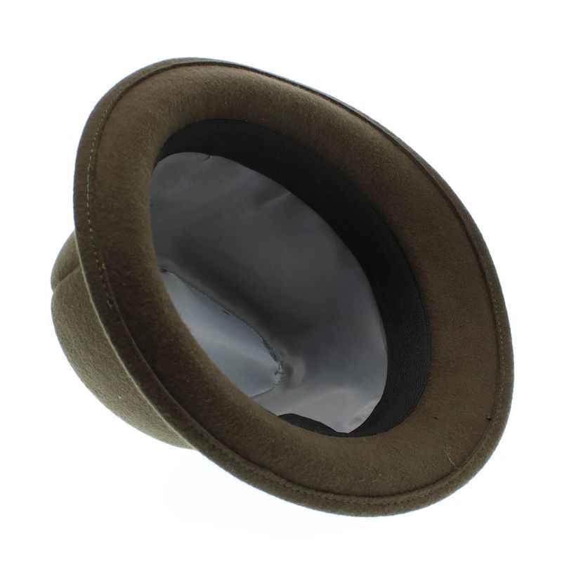 Fashion, accesorii si bijuterii - Barbati - Accesorii barbati - Caciuli si sepci barbati - Palarie barbati, din 100% lana, cu snur decorativ, Dasteli, marime 60, kaki - PAL910 - Infinity.ro