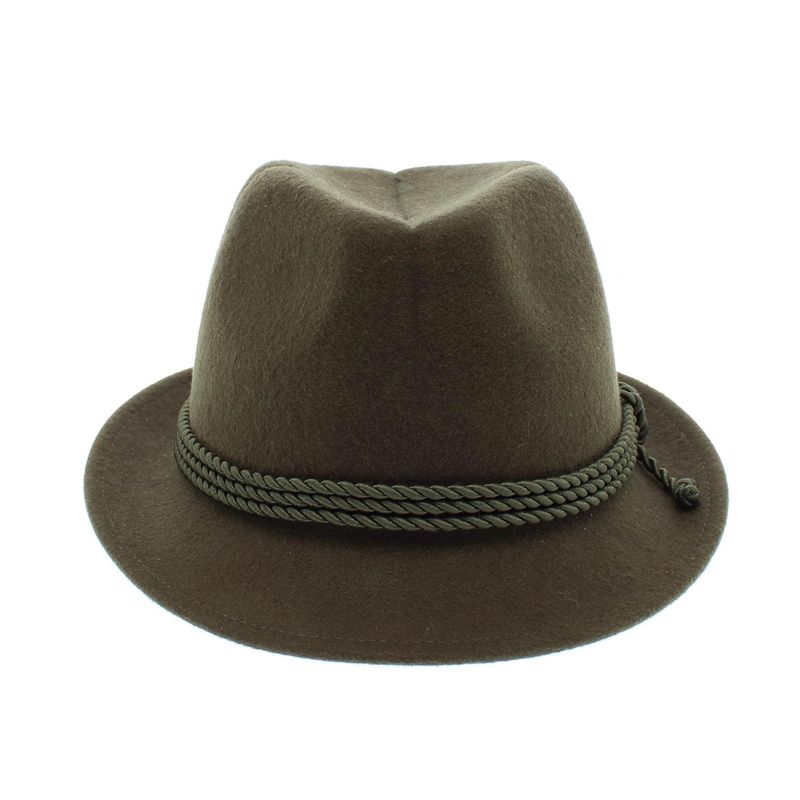 Fashion, accesorii si bijuterii - Barbati - Accesorii barbati - Caciuli si sepci barbati - Palarie barbati, din 100% lana, cu snur decorativ, Dasteli, marime 60, kaki - PAL910 - Infinity.ro