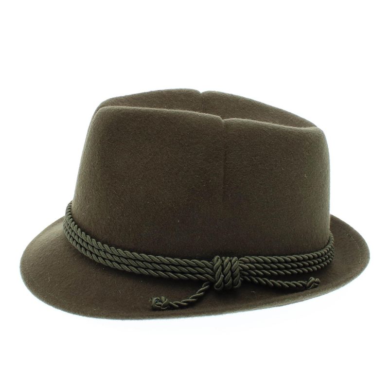Fashion, accesorii si bijuterii - Barbati - Accesorii barbati - Caciuli si sepci barbati - Palarie barbati, din 100% lana, cu snur decorativ, Dasteli, marime 60, kaki - PAL910 - Infinity.ro