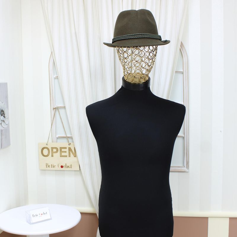 Fashion, accesorii si bijuterii - Barbati - Accesorii barbati - Caciuli si sepci barbati - Palarie barbati, din 100% lana, cu snur decorativ, Dasteli, marime 60, kaki - PAL910 - Infinity.ro