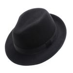 Fashion, accesorii si bijuterii - Barbati - Accesorii barbati - Caciuli si sepci barbati - Palarie barbati, din 100% lana, Negru cu banda textila, Dasteli, marime 59 - PAL516 - Infinity.ro