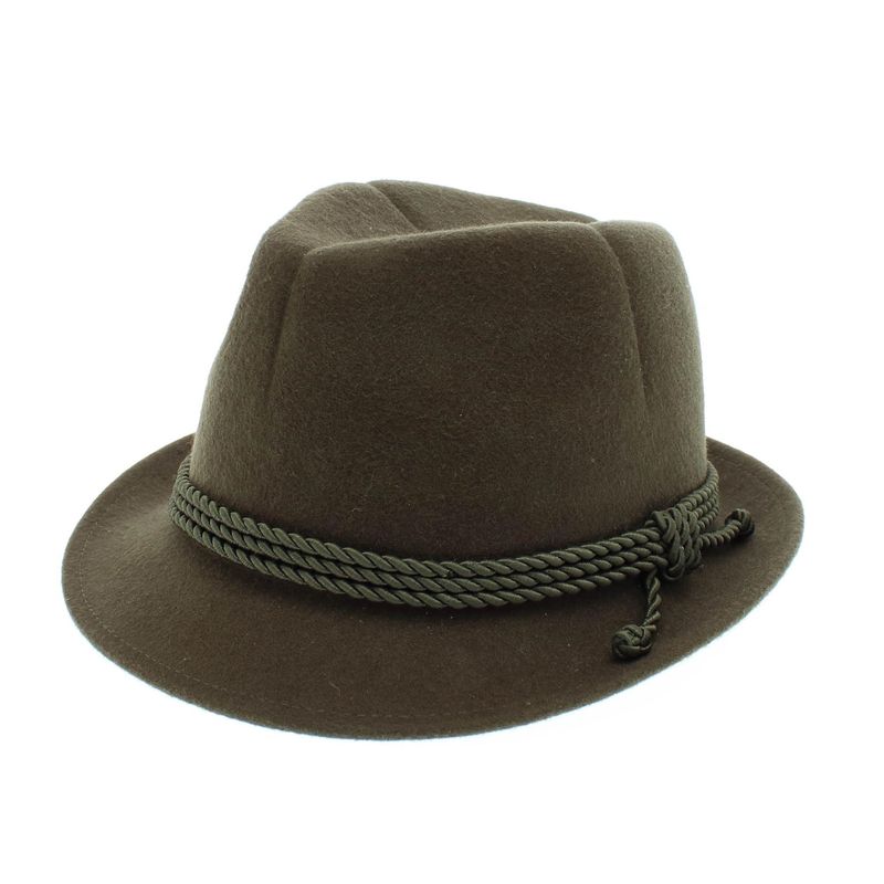 Fashion, accesorii si bijuterii - Barbati - Accesorii barbati - Caciuli si sepci barbati - Palarie barbati, din 100% lana, cu snur decorativ, Dasteli, marime 59, kaki - PAL909 - Infinity.ro