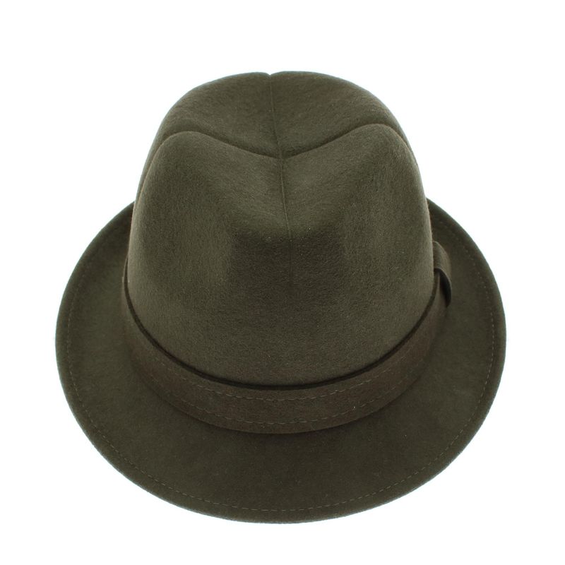 Fashion, accesorii si bijuterii - Barbati - Accesorii barbati - Caciuli si sepci barbati - Palarie barbati, din 100% lana, cu banda decorativa, Dasteli, marime 54, kaki - PAL888 - Infinity.ro