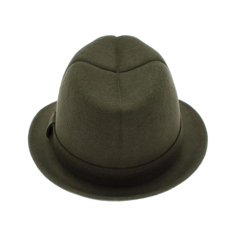 Fashion, accesorii si bijuterii - Barbati - Accesorii barbati - Caciuli si sepci barbati - Palarie barbati, din 100% lana, cu banda decorativa, Dasteli, marime 54, kaki - PAL888 - Infinity.ro