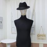 Fashion, accesorii si bijuterii - Barbati - Accesorii barbati - Caciuli si sepci barbati - Palarie barbati, din 100% lana, Negru cu banda textila, Dasteli, marime 57 - PAL514 - Infinity.ro