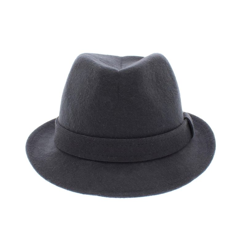 Fashion, accesorii si bijuterii - Barbati - Accesorii barbati - Caciuli si sepci barbati - Palarie barbati, din 100% lana, cu banda decorativa, Dasteli, marime 58, Gri  - PAL884 - Infinity.ro