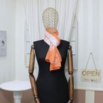 Fashion, accesorii si bijuterii - Femei - Accesorii femei - Esarfe si fulare femei - Esarfa, de dama, Buticcochet, din poliester, imprimeu floral, 150x50 cm, Portocaliu - ES1302 - Infinity.ro