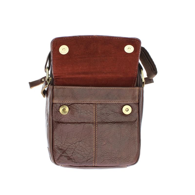 Fashion, accesorii si bijuterii - Barbati - Accesorii barbati - Genti si rucsacuri barbati - Geanta barbateasca, de umar, din piele naturala, RuffRader, 18 x 23 x 6 cm, Maro inchis - GNM40 - Infinity.ro