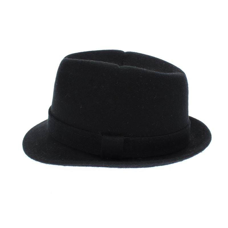 Fashion, accesorii si bijuterii - Barbati - Accesorii barbati - Caciuli si sepci barbati - Palarie barbati, din 100% lana, Negru cu banda textila, Dasteli, marime 53 - PAL871 - Infinity.ro
