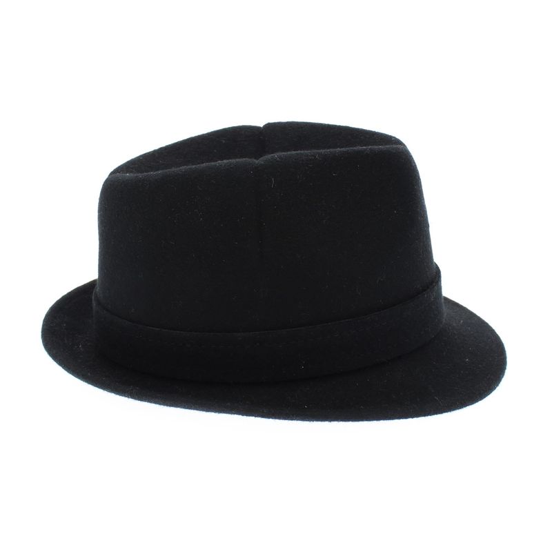 Fashion, accesorii si bijuterii - Barbati - Accesorii barbati - Caciuli si sepci barbati - Palarie barbati, din 100% lana, Negru cu banda textila, Dasteli, marime 53 - PAL871 - Infinity.ro