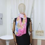 Fashion, accesorii si bijuterii - Femei - Accesorii femei - Esarfe si fulare femei - Esarfa, de dama, Buticcochet, din poliester, imprimeu cu flori, 150x50 cm, Roz- ES1295 - Infinity.ro
