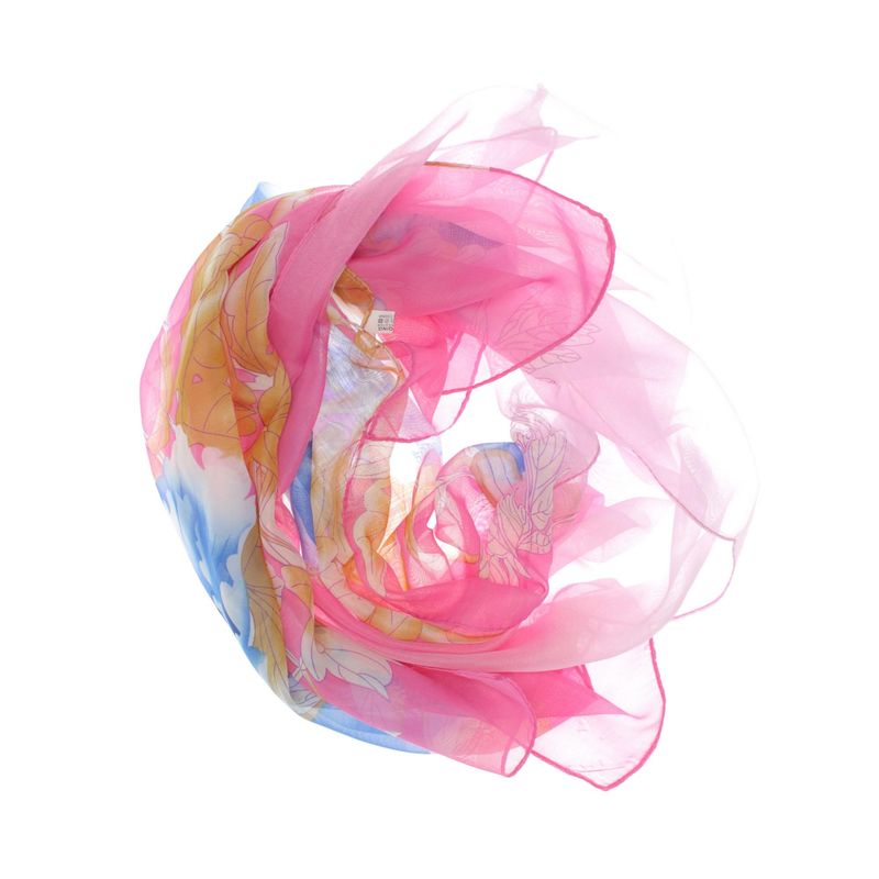 Fashion, accesorii si bijuterii - Femei - Accesorii femei - Esarfe si fulare femei - Esarfa, de dama, Buticcochet, din poliester, imprimeu cu flori, 150x50 cm, Roz- ES1295 - Infinity.ro