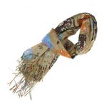 Fashion, accesorii si bijuterii - Femei - Accesorii femei - Esarfe si fulare femei - Esarfa, de dama, Buticcochet, Casmir, 70x170 cm, model cu pisici, Maro - ES2772 - Infinity.ro