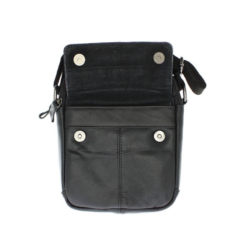 Fashion, accesorii si bijuterii - Barbati - Accesorii barbati - Genti si rucsacuri barbati - Geanta barbateasca, de umar, din piele naturala, RuffRader, 19 x 22 x 6 cm, Negru - GNM37 - Infinity.ro