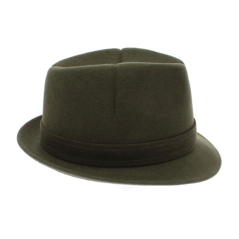 Fashion, accesorii si bijuterii - Barbati - Accesorii barbati - Caciuli si sepci barbati - Palarie barbati, din 100% lana, cu banda decorativa, Dasteli, marime 59, kaki - PAL893 - Infinity.ro