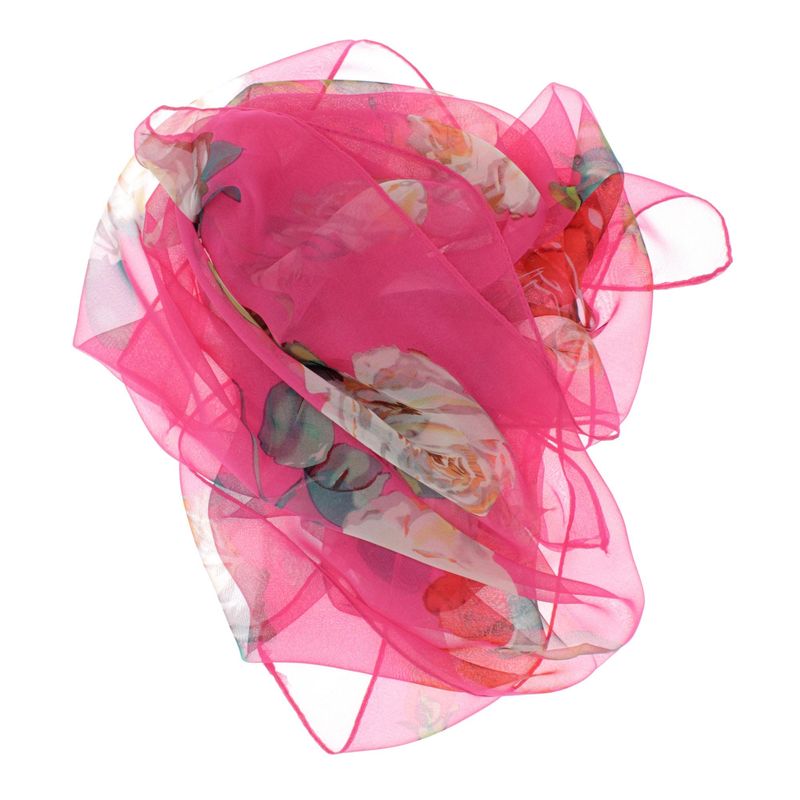 Fashion, accesorii si bijuterii - Femei - Accesorii femei - Esarfe si fulare femei - Esarfa, de dama, Buticcochet, din poliester, cu trandafiri, 50x160 cm, Roz - ES1256 - Infinity.ro
