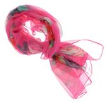 Fashion, accesorii si bijuterii - Femei - Accesorii femei - Esarfe si fulare femei - Esarfa, de dama, Buticcochet, din poliester, cu trandafiri, 50x160 cm, Roz - ES1256 - Infinity.ro