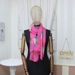 Fashion, accesorii si bijuterii - Femei - Accesorii femei - Esarfe si fulare femei - Esarfa, de dama, Buticcochet, din poliester, cu trandafiri, 50x160 cm, Roz - ES1256 - Infinity.ro