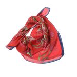 Fashion, accesorii si bijuterii - Femei - Accesorii femei - Esarfe si fulare femei - Esarfa, de dama, 70x70 cm, Buticcochet, cu imprimeu floral, Rosu - ES1196 - Infinity.ro