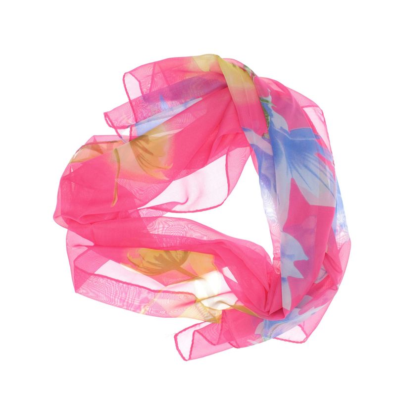 Fashion, accesorii si bijuterii - Femei - Accesorii femei - Esarfe si fulare femei - Esarfa, de dama, Buticcochet, din poliester, cu imprimeu floral, 150x50 cm, Roz - ES1284 - Infinity.ro