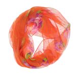Fashion, accesorii si bijuterii - Femei - Accesorii femei - Esarfe si fulare femei - Esarfa, de dama, Buticcochet, din poliester, cu trandafiri, 50x160 cm, Portocaliu - ES1255 - Infinity.ro