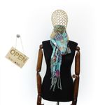 Fashion, accesorii si bijuterii - Femei - Accesorii femei - Esarfe si fulare femei - Esarfa, de dama, Buticcochet, Casmir, 70x170 cm, model pisicute, Turcoaz inchis - ES2765 - Infinity.ro