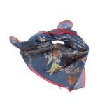 Fashion, accesorii si bijuterii - Femei - Accesorii femei - Esarfe si fulare femei - Esarfa, de dama, 70x70 cm, Buticcochet, cu imprimeu floral, Bleumarin - ES1195 - Infinity.ro