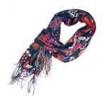 Fashion, accesorii si bijuterii - Femei - Accesorii femei - Esarfe si fulare femei - Esarfa, de dama, Buticcochet, Casmir, 70x170 cm, model pisicute, Bleumarin - ES2764 - Infinity.ro
