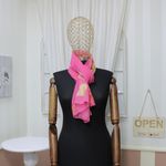 Fashion, accesorii si bijuterii - Femei - Accesorii femei - Esarfe si fulare femei - Esarfa, de dama, Buticcochet, din poliester, Roz cu lalele, 150x50 cm - ES1124 - Infinity.ro