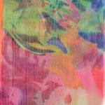 Fashion, accesorii si bijuterii - Femei - Accesorii femei - Esarfe si fulare femei - Esarfa, de dama, Buticcochet, din poliester, Porocaliu cu imprimeu floral, 50x160 cm - ES1073 - Infinity.ro
