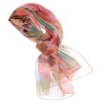 Fashion, accesorii si bijuterii - Femei - Accesorii femei - Esarfe si fulare femei - Esarfa, de dama, Buticcochet, din poliester, Roz cu imprimeu floral, 50x160 cm - ES1075 - Infinity.ro