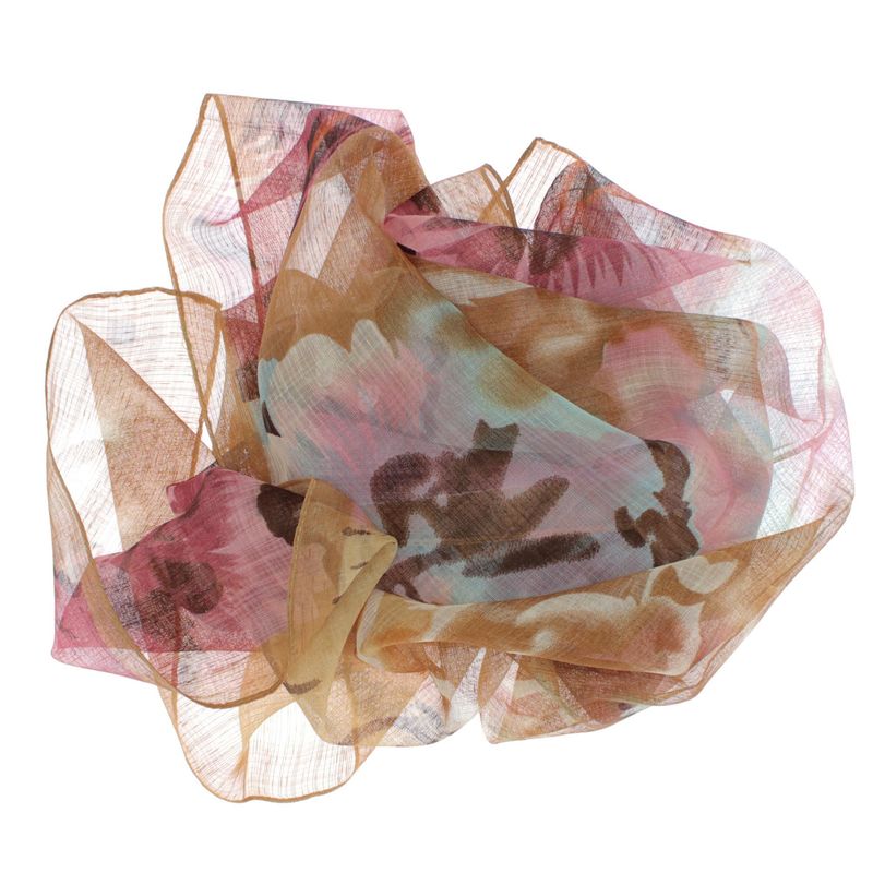 Fashion, accesorii si bijuterii - Femei - Accesorii femei - Esarfe si fulare femei - Esarfa, de dama, Buticcochet, din poliester, Maro cu imprimeu floral, 50x160 cm - ES1074 - Infinity.ro