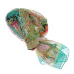 Fashion, accesorii si bijuterii - Femei - Accesorii femei - Esarfe si fulare femei - Esarfa, de dama, Buticcochet, din poliester, Verde cu imprimeu floral, 50x160 cm - ES1062 - Infinity.ro