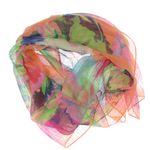 Fashion, accesorii si bijuterii - Femei - Accesorii femei - Esarfe si fulare femei - Esarfa, de dama, Buticcochet, din poliester, Porocaliu cu imprimeu floral, 50x160 cm - ES1073 - Infinity.ro