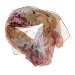 Fashion, accesorii si bijuterii - Femei - Accesorii femei - Esarfe si fulare femei - Esarfa, de dama, Buticcochet, din poliester, Maro cu imprimeu floral, 50x160 cm - ES1074 - Infinity.ro