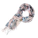 Fashion, accesorii si bijuterii - Femei - Accesorii femei - Esarfe si fulare femei - Esarfa, de dama, Buticcochet, Casmir, 70x170 cm, model pisicute, Roz pal - ES2757 - Infinity.ro