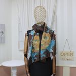 Fashion, accesorii si bijuterii - Femei - Accesorii femei - Esarfe si fulare femei - Esarfa, de dama, Buticcochet, Maro cu trandafiri, 50x160 cm - ES1052 - Infinity.ro