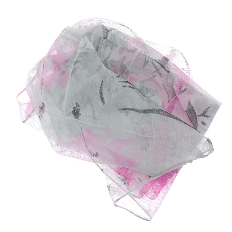 Fashion, accesorii si bijuterii - Femei - Accesorii femei - Esarfe si fulare femei - Esarfa, de dama, Buticcochet, din poliester, Gri cu flori roz,  50x160 cm - ES1053 - Infinity.ro