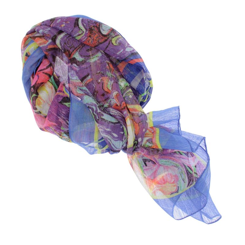 Fashion, accesorii si bijuterii - Femei - Accesorii femei - Esarfe si fulare femei - Esarfa, de dama, Buticcochet, din poliester, Albastru cu imprimeu floral, 50x160 cm - ES1061 - Infinity.ro