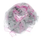 Fashion, accesorii si bijuterii - Femei - Accesorii femei - Esarfe si fulare femei - Esarfa, de dama, Buticcochet, din poliester, Gri cu flori roz,  50x160 cm - ES1053 - Infinity.ro