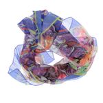 Fashion, accesorii si bijuterii - Femei - Accesorii femei - Esarfe si fulare femei - Esarfa, de dama, Buticcochet, din poliester, Albastru cu imprimeu floral, 50x160 cm - ES1061 - Infinity.ro