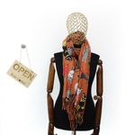Fashion, accesorii si bijuterii - Femei - Accesorii femei - Esarfe si fulare femei - Esarfa, de dama, Buticcochet, Casmir, 70x170 cm, model cu pisicute, Caramiziu - ES2751 - Infinity.ro