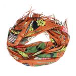 Fashion, accesorii si bijuterii - Femei - Accesorii femei - Esarfe si fulare femei - Esarfa, de dama, Buticcochet, Casmir, 70x170 cm, model cu pisicute, Caramiziu - ES2751 - Infinity.ro
